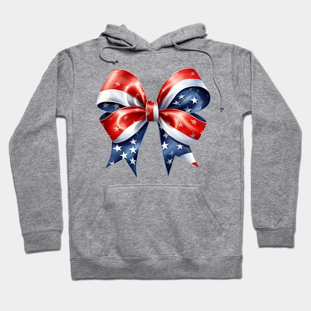 4th of July Ribbon #3 Hoodie by Chromatic Fusion Studio